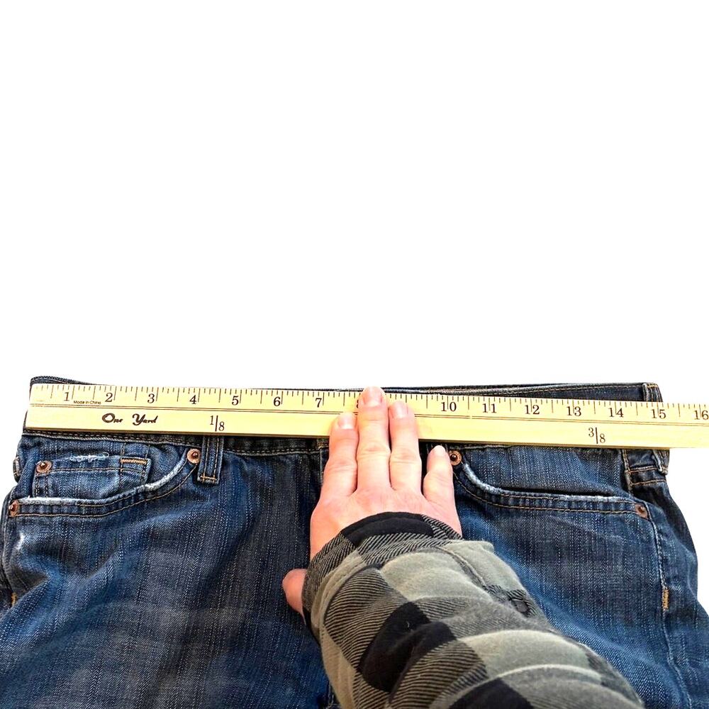 7 For All Mankind Dojo Jeans Womens Size 31 Blue Wide Flare Leg 100% Cotton Boho - Picture 6 of 9
